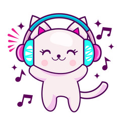 A Cute Cat Listening To Music