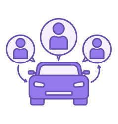 Colored Carpooling Icon Of A Group