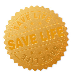 Gold Save Life Medal Stamp