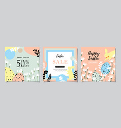 Happy Easter Set Of Sale Banners Social Media