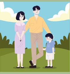 Korean Family Parents And Son