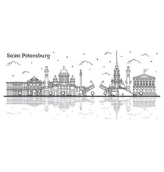 Outline Saint Petersburg Russia City Skyline