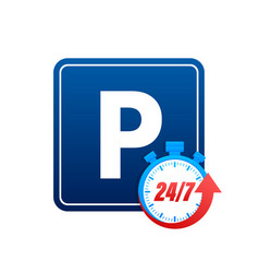 Template With Blue Parking 24 7 Logo Icon Label