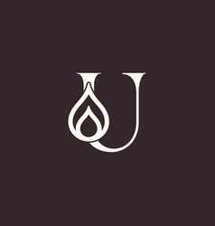 Aqua Drop Beauty Logo Letter U