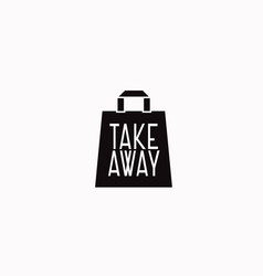 Isolated Black And White Take Away Bag