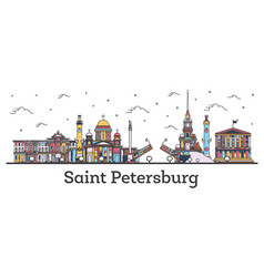 Outline Saint Petersburg Russia City Skyline