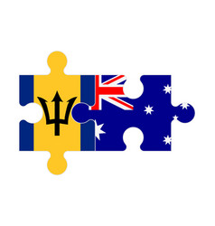 Puzzle Of Flags Of Barbados And Australia