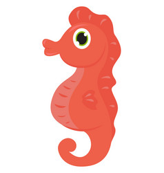 Red Baby Seahorse On A White Background