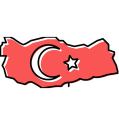 Turkey Country Map Flag Color Icon