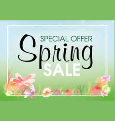 Watercolor Flower Spring Sale On Blured