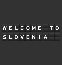 Black Color Analog Flip Board With Word Slovenia