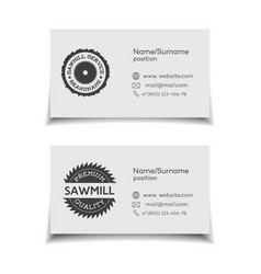 Business Card For Sawmill Service On White