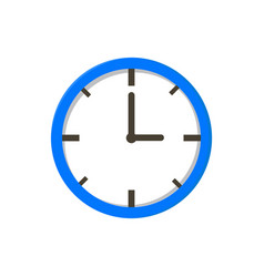 Clock Or Time Blue In Flat Style