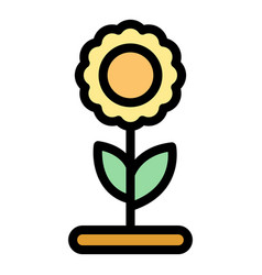 Garden Flower Icon Flat