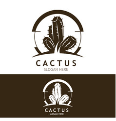 Vintage Cactus Tree Plant Logo Nature Design