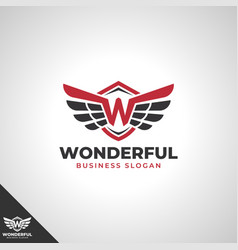 Wonderful - Letter W With Wings Ornament Style