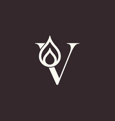 Aqua Drop Beauty Logo Letter V