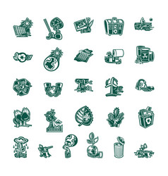 Ecology doodles icons set Royalty Free Vector Image