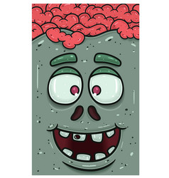 Happy Expression Of Zombie Face Character Cartoon