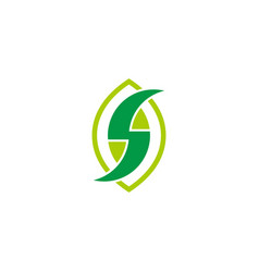 Letter S Super Food Symbol Green Leaf Logo