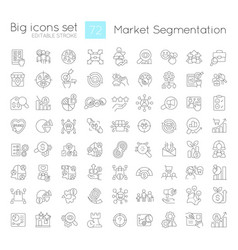 Marketing Segmentation Linear Icons Set