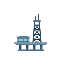 Offshore Rig Icon Flat Oil Sea