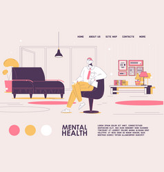 Psychoterapist At Office Concept Landing Page