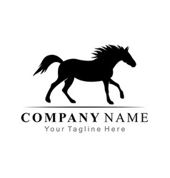 Running Horse Flat Style Logo