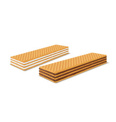 Set Of 3d Realistic Rectangular Crispy Wafers