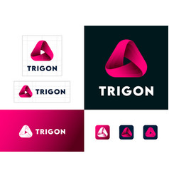 Trigon Logo Three Red Ribbons Intertwined