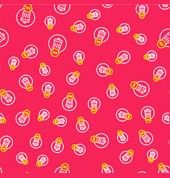 Line Trash Can Icon Isolated Seamless Pattern