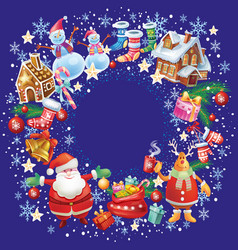 Round Frame From Christmas Objects