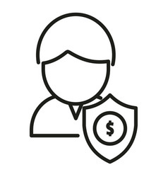 Secured Person Icon Outline Business Risk