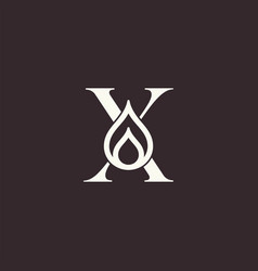 Aqua Drop Beauty Logo Letter X