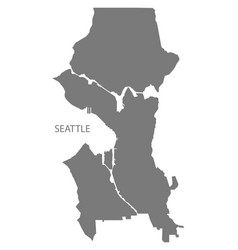 Seattle Washington City Map Grey Silhouette Shape