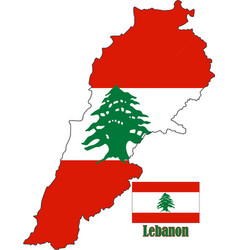 Lebanon Map And Flag