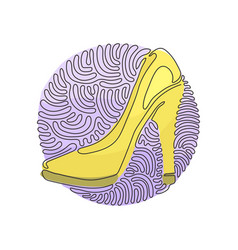 Single Continuous Line Drawing Women Shoes Icon