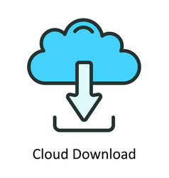 Cloud Download Fill Outline Icon Design Il