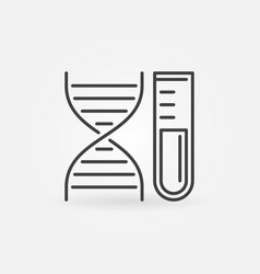 Dna With Test Tube Concept Icon In Thin