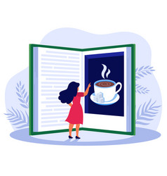 Woman Reading Book About Coffee