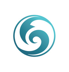 Circle wave ocean logo Royalty Free Vector Image