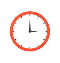 Clock Or Time Orange In Flat Style