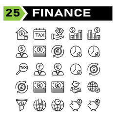 Finance Icon Set Include Building Investment Home