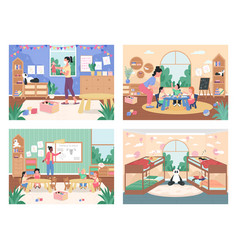 Kindergarten Daily Routine Flat Color Set