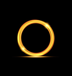 Magic gold circle frame fire glowing hole Vector Image