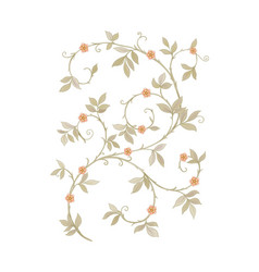 Floral Motif Intertwined Branches And Leavesin