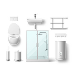 Realistic Bathroom Elements 3d Plumbing Objects