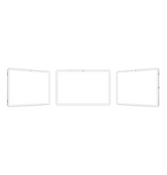 White Tablet Computers Mockups With Blank Screens