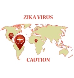 Zika Virus With Mosquito Earth Map Infographic