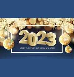 Merry Christmas And Happy New Year 2023 Gold